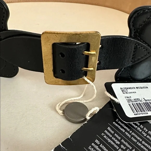 Alexander McQueen Wide Black Leather Nero Belt Italy 80 NWT Host Pick! MCQUEEN Double-strap leather waist belt | NET-A-PORTER main image 4